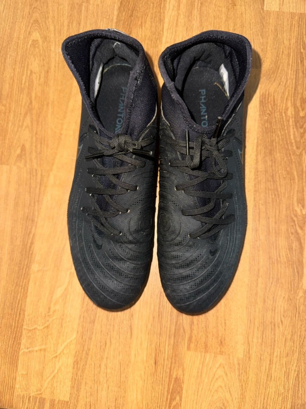 Youth Nike Phantom Luna Black Teal Soccer Cleats - Picture 9 of 12